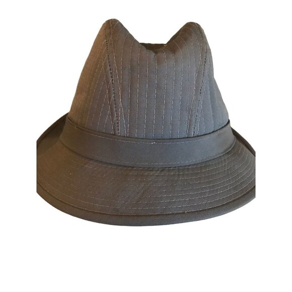 Totes Cotton Gray Quilted Plaid Fedora Hat Mens Size Large - Picture 1 of 7